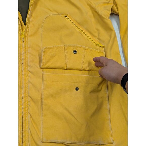Vintage Orvis Raincoat Jacket Mens XL Yellow Hooded - Picture 6 of 10